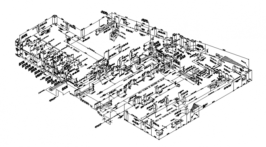 Oil refinery industrial plant-isometric view plan cad drawing details dwg file