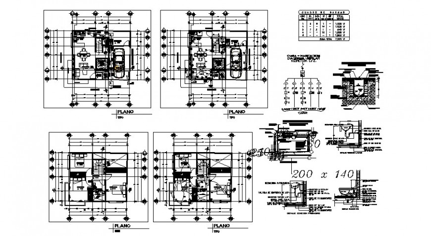 One family house ground and first floor and electrical layout plan details dwg file