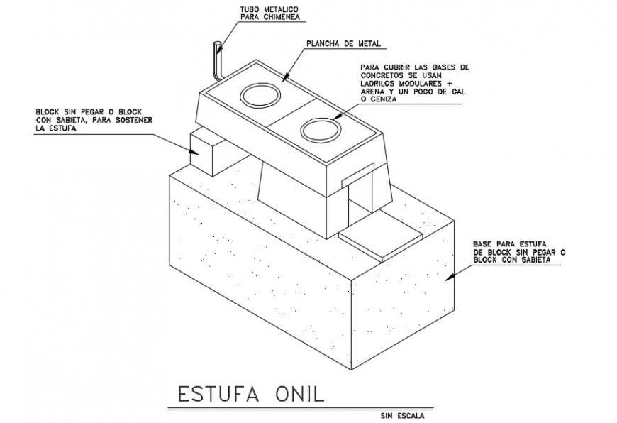 Onil Griddle Stove–Helps International Design DWG Block in AutoCAD format