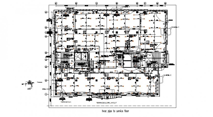 Pipe service flow diagram 2d drawing in building autocad drawing