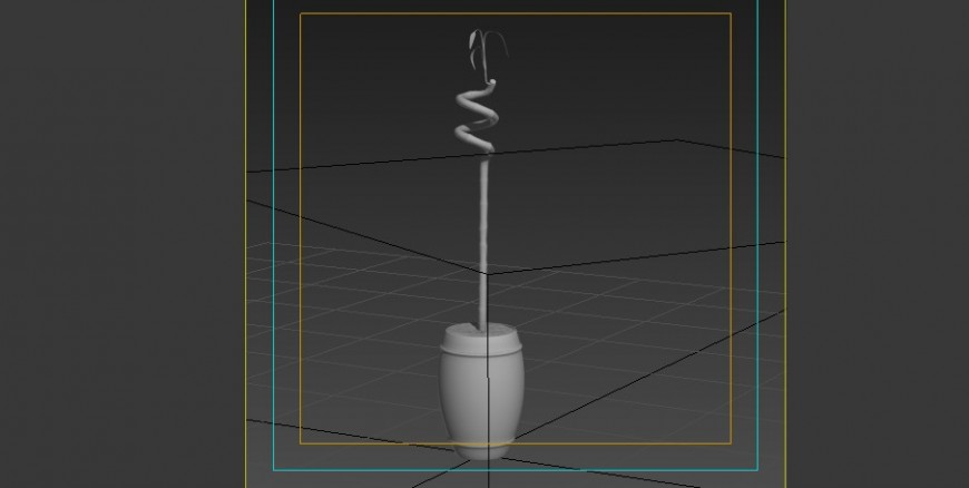 Plant detail with pot 3d model layout revit file
