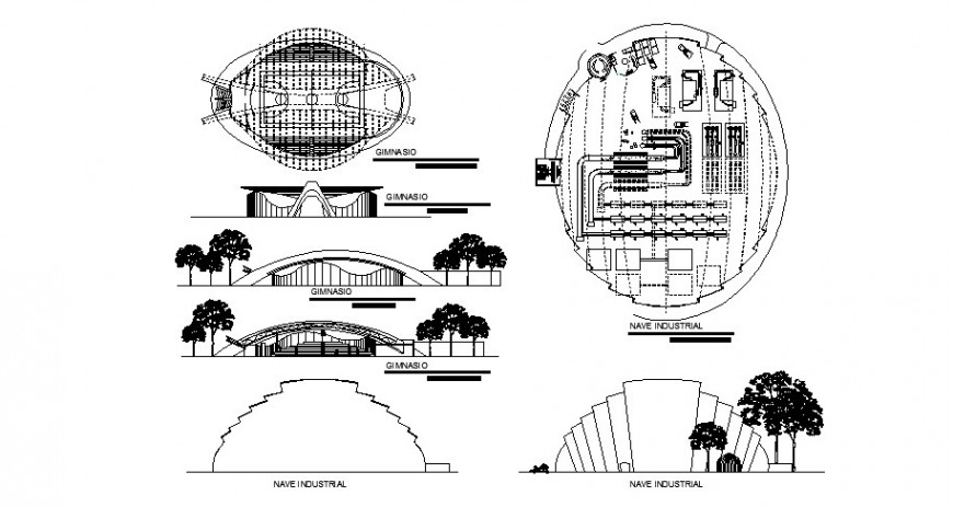 Production industry of glass containers for perfumes and derivatives architecture project dwg file