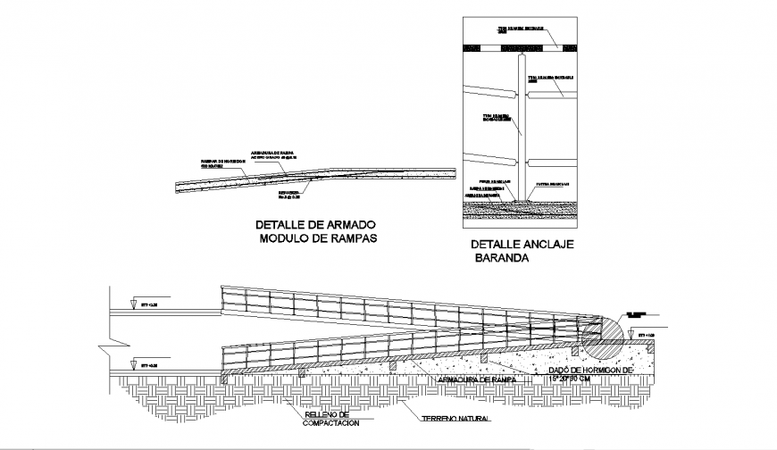 Ramp detail drawing in dwg AutoCAD file.