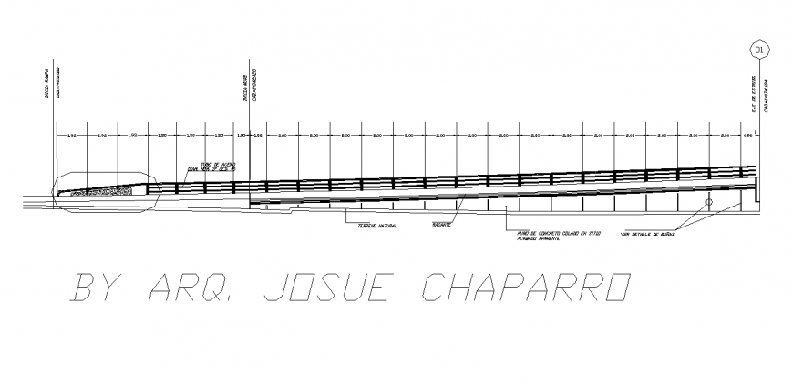 Ramp section drawing in dwg file.