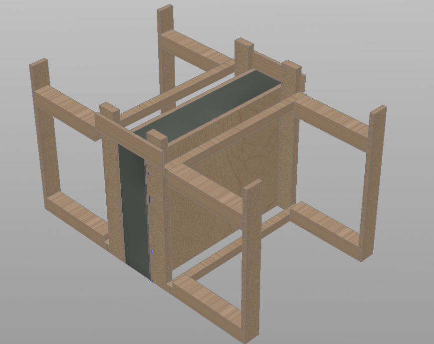 Rectangle centre table 3d model in dwg AutoCAD file.