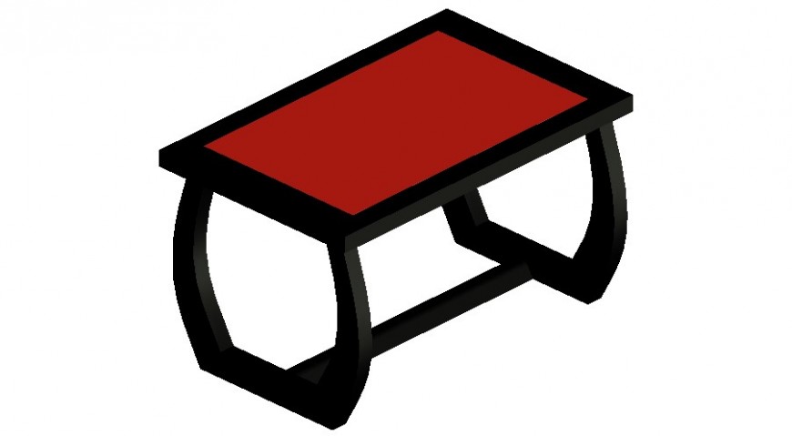 Rectangular small table detail 3d model furniture block autocad file