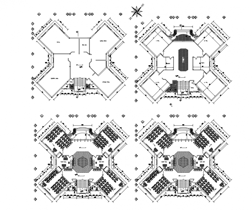 Regional university building floor plan distribution cad drawing details dwg file