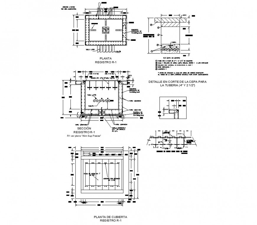 Reinforcement detail in a structure 2d view CAD construction block autocad file