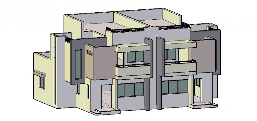 Residential apartment 3d model detail drawing in this autocad file