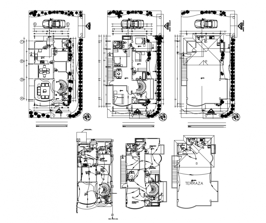 Residential apartment fully furnished working plan autocad file