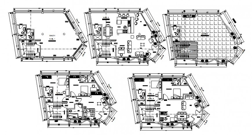Residential bungalow details work plan drawing in autocad