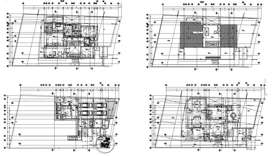 Residential housing Building 2d view layout autocad file