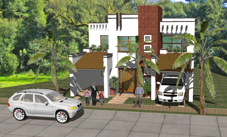 Residential housing unit 3d model layout sketch-up file