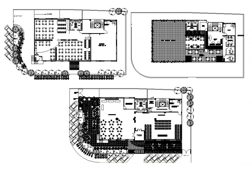 Restaurant, banquet hall floor distribution layout plan cad details dwg file