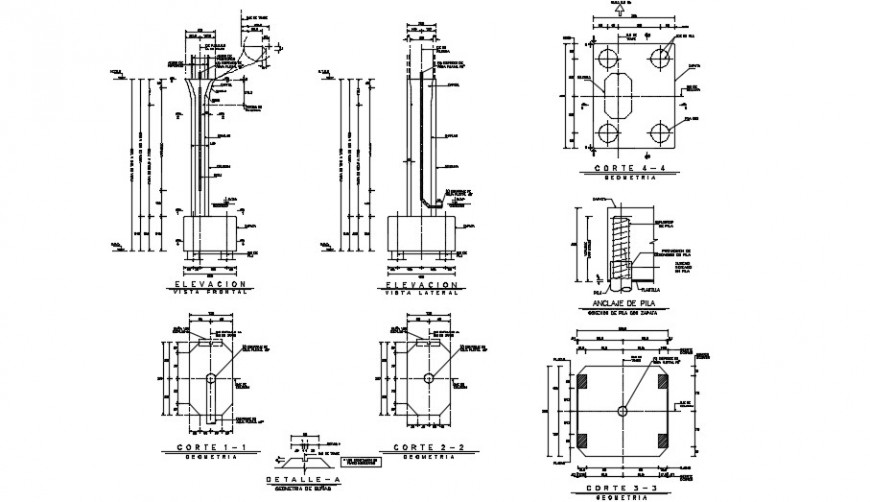 Road foundation structure detail dwg file