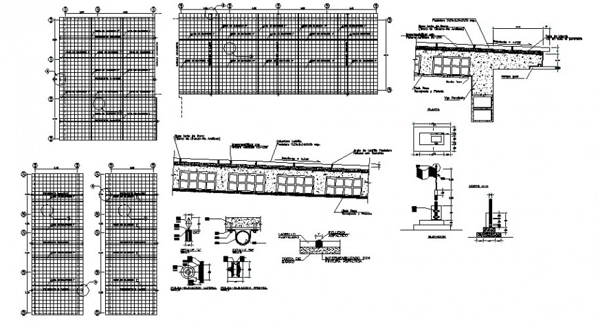 Roof plan and concrete masonry detailing in autocad format