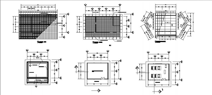 Roof plan and single story building block detail 2d view layout autocad file