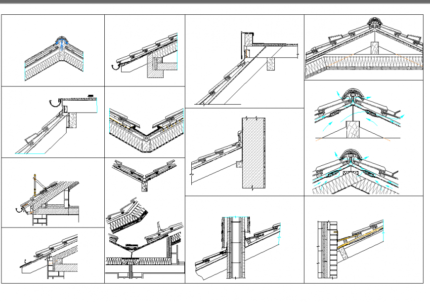 Roof section detail dwg file
