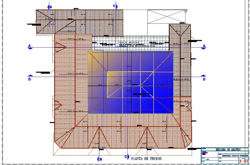 Roofing structure detail 2d view CAD block layout plan autocad file