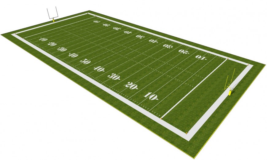 Rugby ground detail 3d model sketch-up file