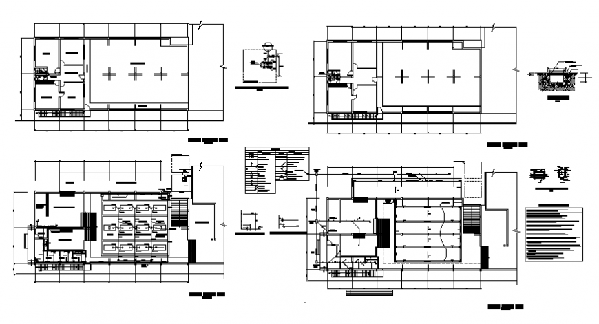 Sanitary installation and plumbing details of fish processing plant dwg file