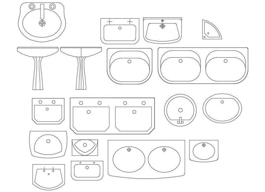 Sanitary units block detail elevation autocad file