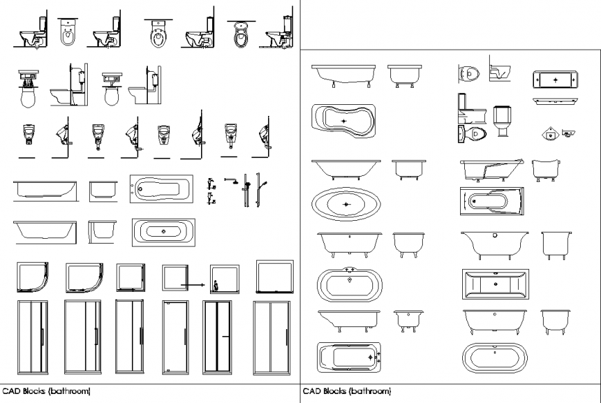 Sanitary ware block drawing in dwg AutoCAD file.