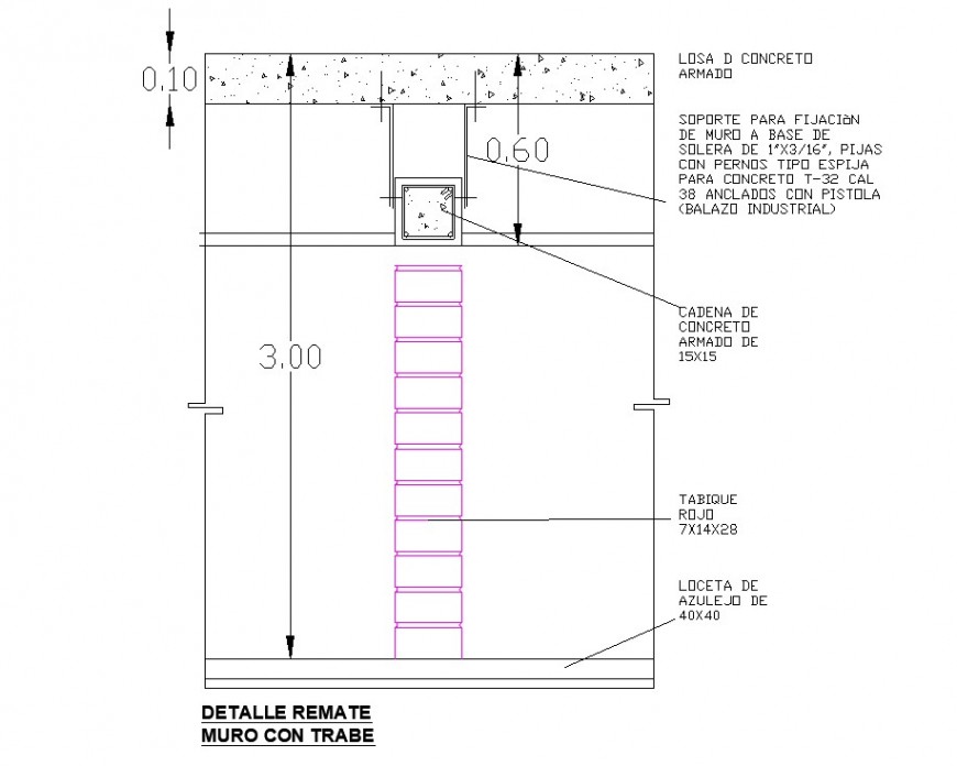 Section of column detail autocad file