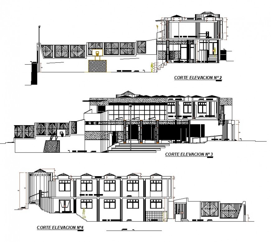 Sectional details of Building 2d drawing in autocad