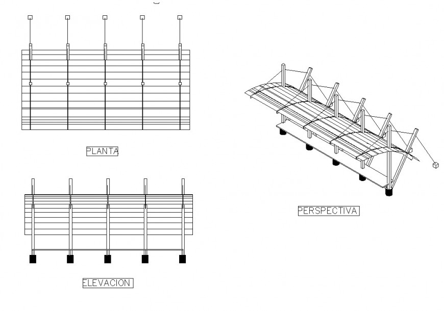 Shade detail CAD structural block layout 2d view layout autocad file