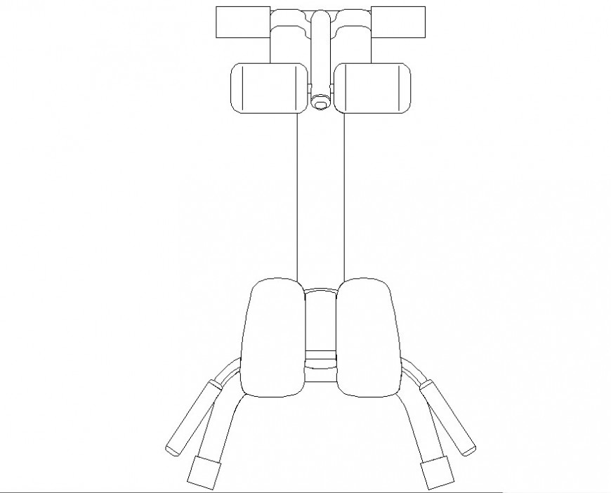 Shoulder press machine detail 2d view CAD gym equipment block layout file in dwg format