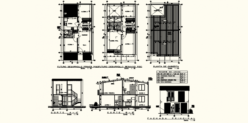 Single floor house detail drawing in dwg AutoCAD file.
