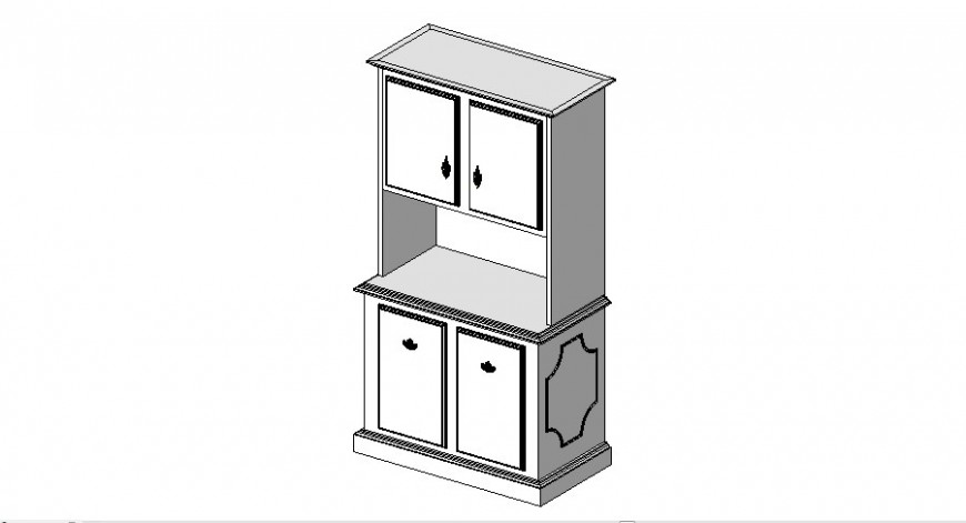 Single study table 3d model in revit file.