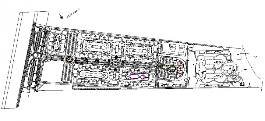 Site plan detail drawing of township in dwg file.