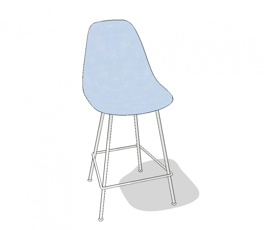 Sitting stool 3d model layout elevation sketch-up file