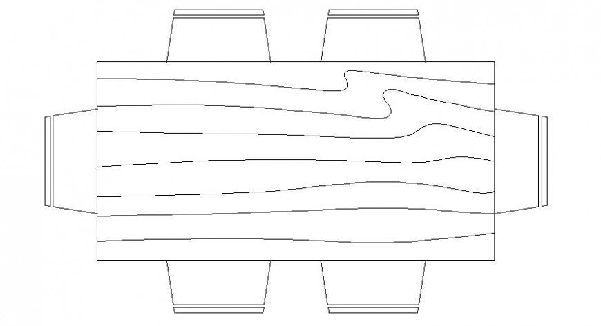 Six seater dining table chair 2d drawing in autocad