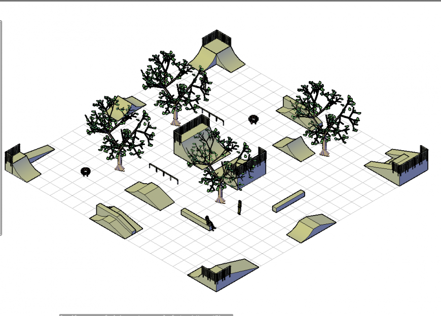 Skate park design 3 D plan autocad file