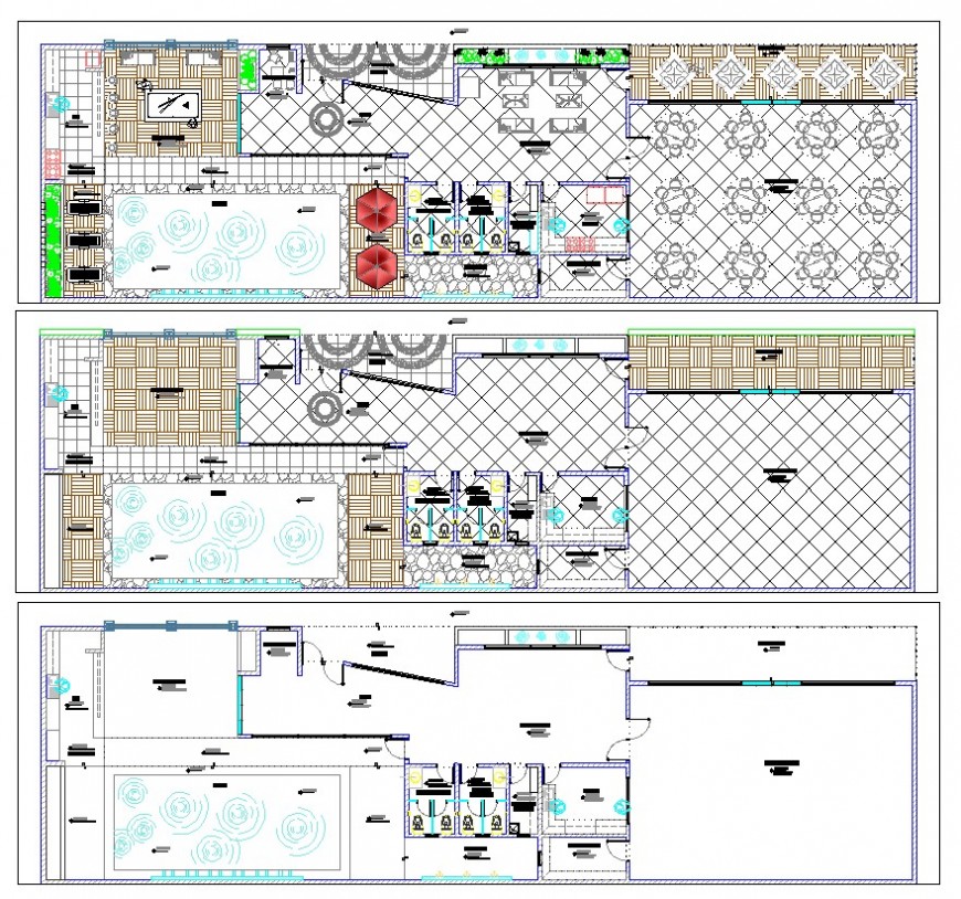 Social area condominium detail work plan layout autocad file