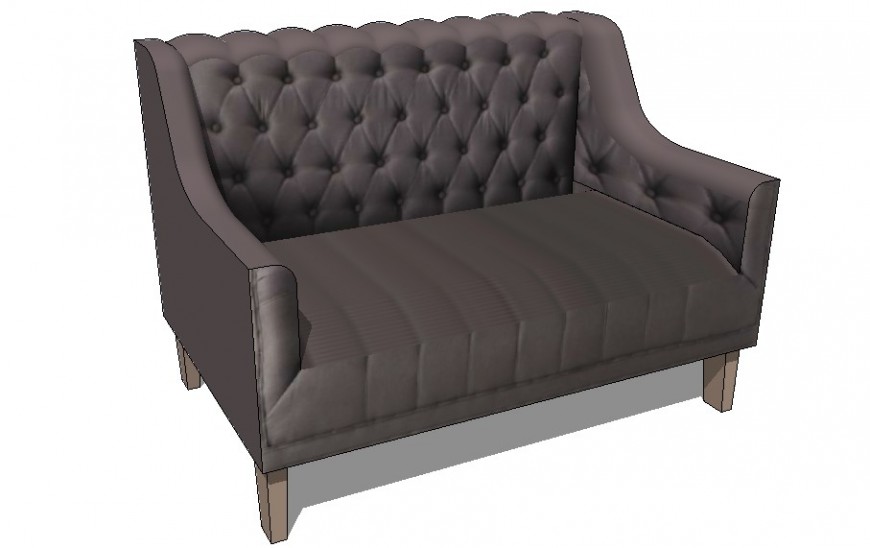 Sofa-set unit detail elevation 3d model furniture block layout sketch-up file