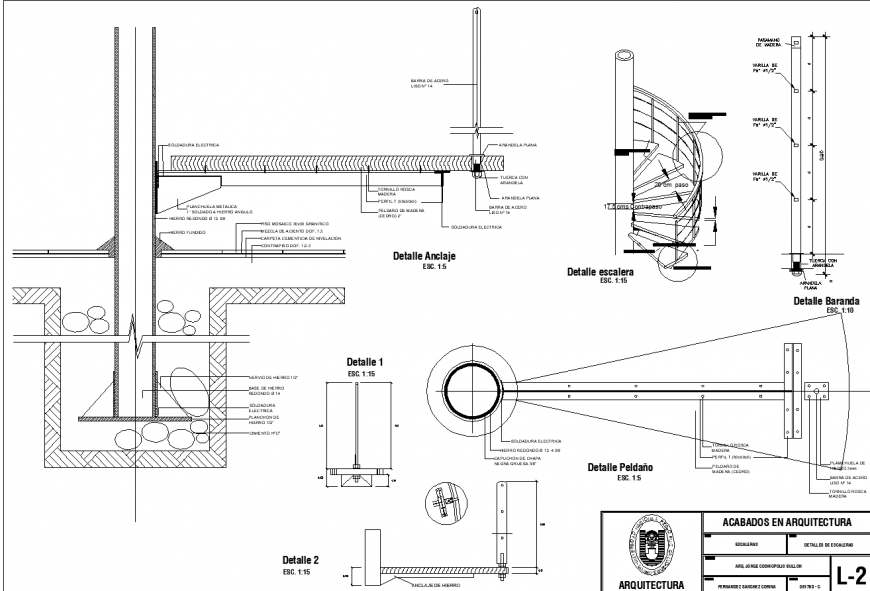 Spiral stairs detail drawing in dwg AutoCAD file.