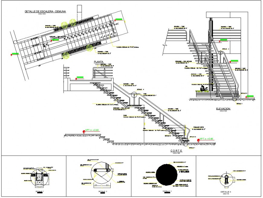 Stair detail plan and section layout file