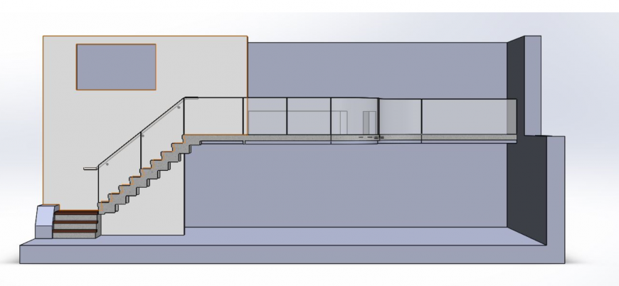 Staircase and railing detail elevation units autocad file,