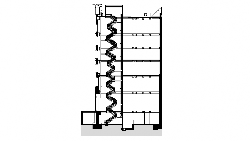 Staircase section plan layout file