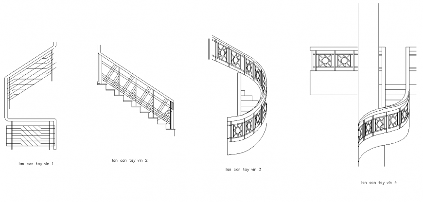 Staircase structure detail elevation 2d view layout file in autocad format