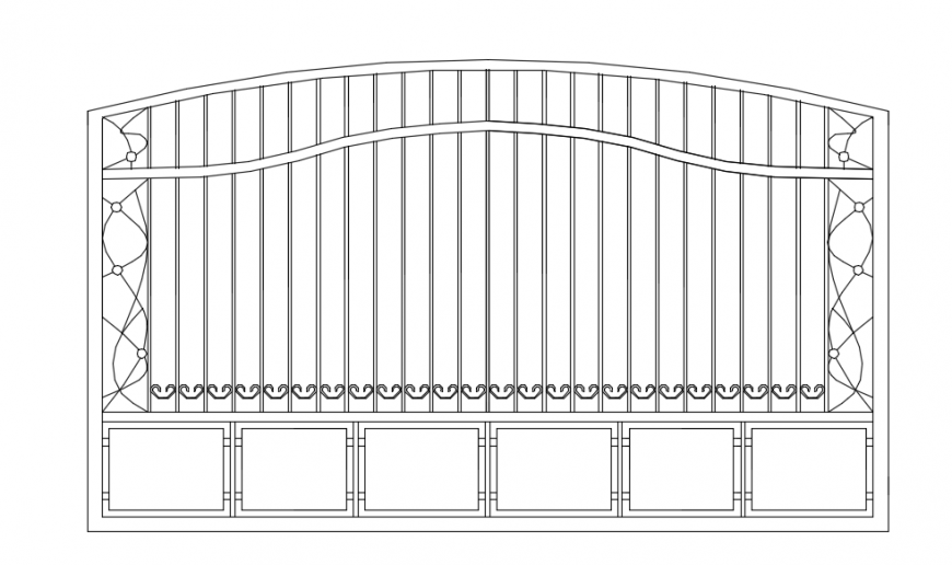 Steel sliding gate design front view design