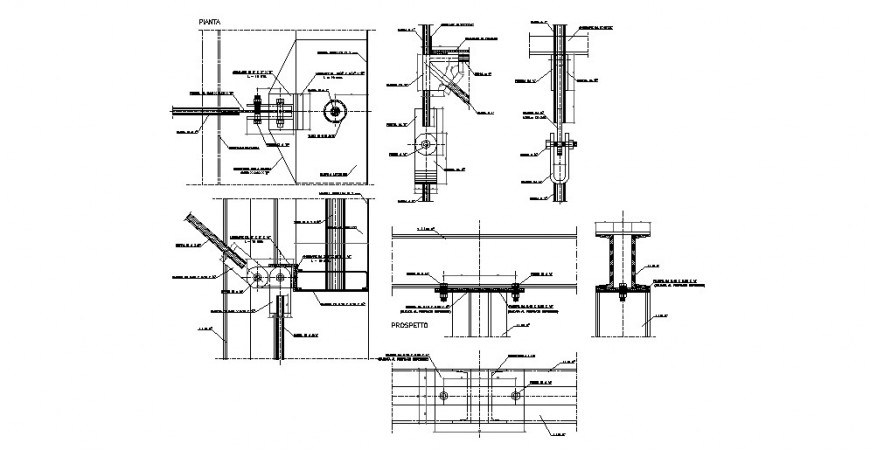 Steel structure auto-cad drawing details dwg file