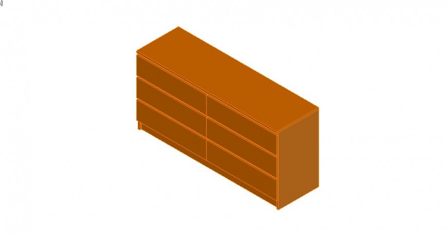 Storage cabinet 3d model in dwg AutoCAD file.