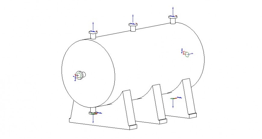 Storage tank elevation cad drawing details dwg file