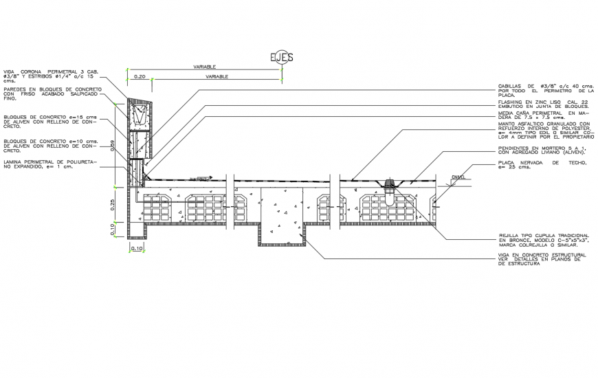Structural unit section 2d view CAD construction unit autocad file