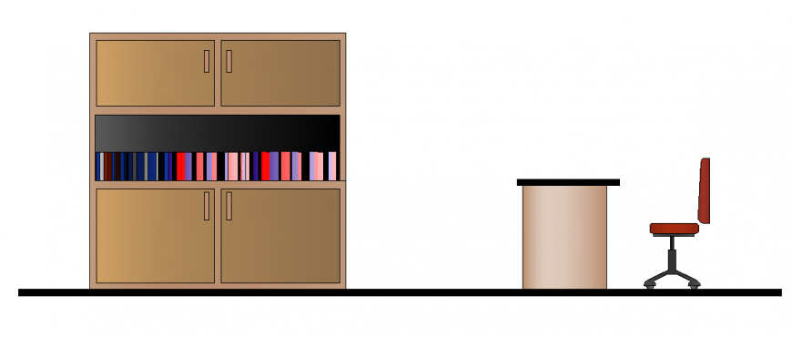 Study table and book stand 3 d plan autocad file